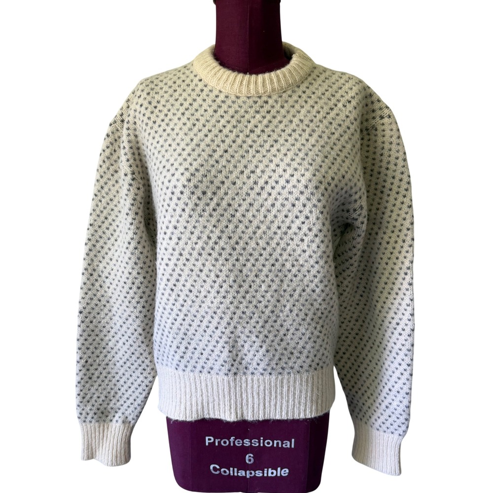 Environmental Clothing Sweater Sweater Birdseye Wool Crewneck Cream Large